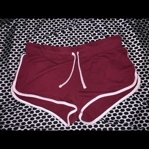 Burgundy shorts, worn once!